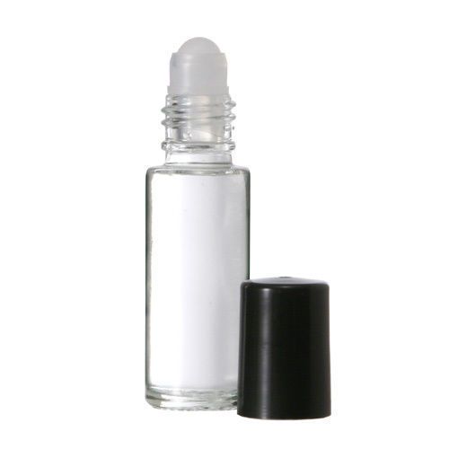 5ml Roll on Bottles Plain Clear Glass with Housing Roller Ball &amp; Black Cap