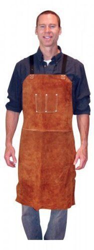 3836 bib apron leather 24x36dark brown protective gear 24&#034;x36&#034; brown cowhide new for sale