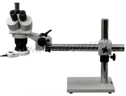 5X-60X Trinocular Boom Stand Stereo Microscope+54 LED Ring Light+5 Yrs Warranty