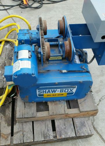 SHAW BOX 2 TON ELECTRIC HOIST WITH MOTORIZED TROLLEY