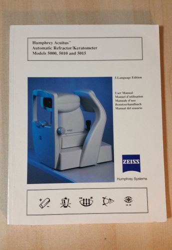 ZEISS Humphrey Acuitus 5015 Autorefractor Keratometer Manual 5 Language Paper