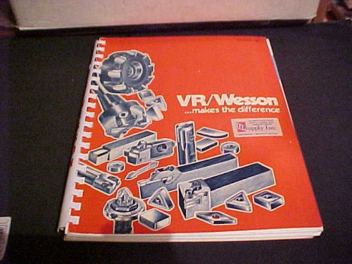 1974 VR/WESSON TOOLING CATALOG NO. 740 164 PAGES MILLING CUTTING TOOLS MACHINING