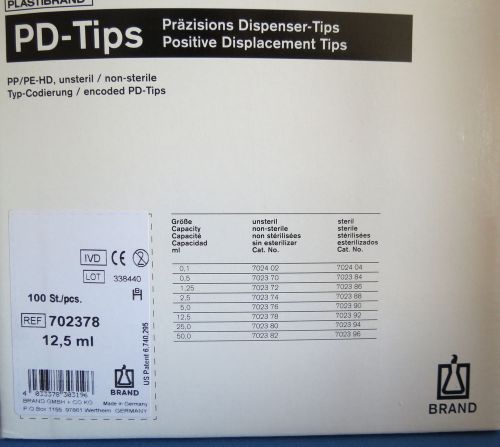 Pk/100 pd-tips positive displacement syringe tips  12.5ml # 702378 for sale