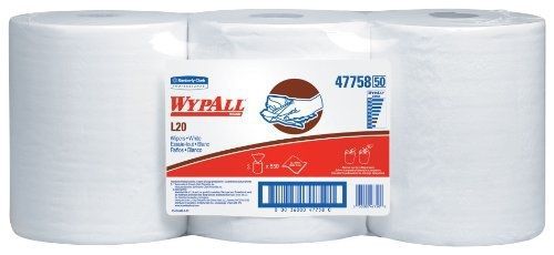 Kimberly-clark wypall 47758 l20 center-pull roll wipers, 12.5&#034; length x 13.4&#034; for sale