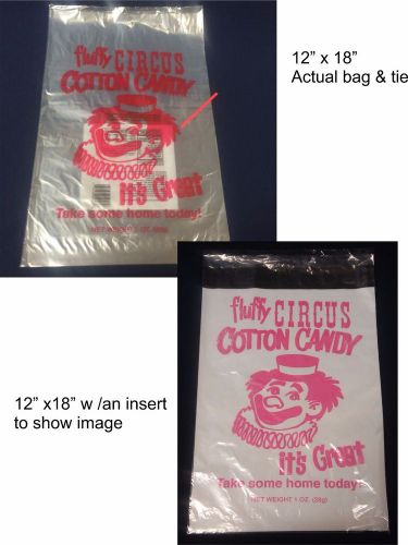 Cotton Candy Bags, 50 pcs Printed w/ Twist Ties, * Free Shipping*