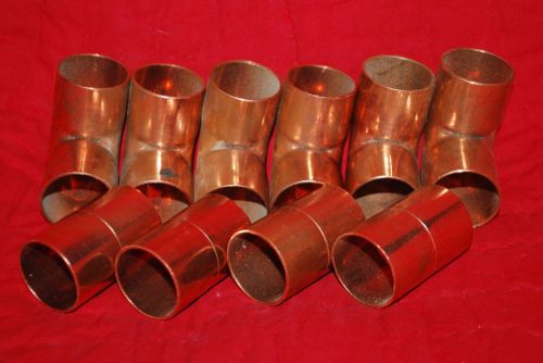 Lot of 10 Copper Fittings 6- 90 Degree Sweat Elbow 1-1/8&#034; &amp; 4-Union 1-1/8&#034; O.D.