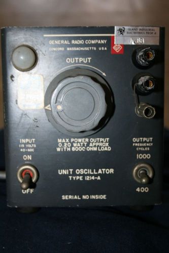 General Radio Type 1214-A Oscillator 0.20 Watts/8000 Ohms