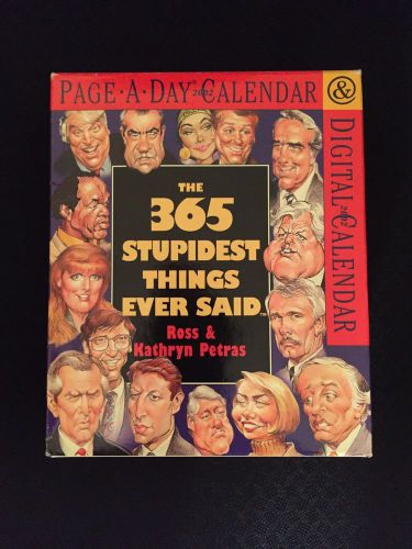 2002 Page-A-Day Boxed Desk Calendar 365 Stupidest Things Ever Said - New
