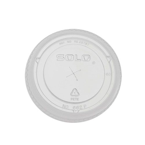 SOLO Clear PETE Straw Slot Lid for 12-oz. Plastic Cold Cup (Case of 10)