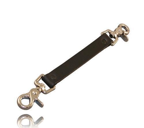 Boston leather 5425-1 9&#034; antisway strap w/ swivel scissor clips equipment tether for sale