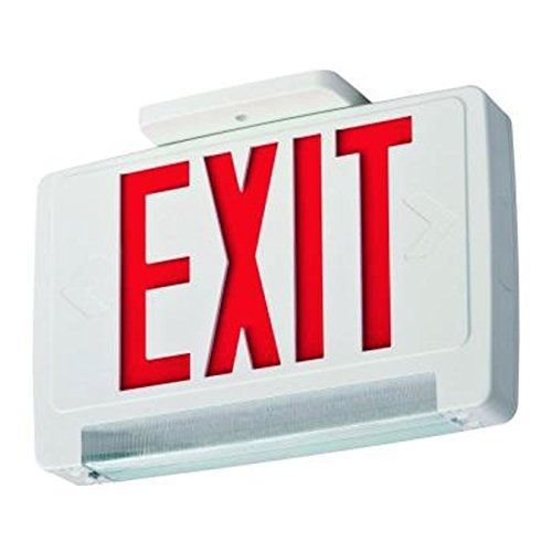 Lithonia lighting ecb1r red led emergency exit unit, white for sale