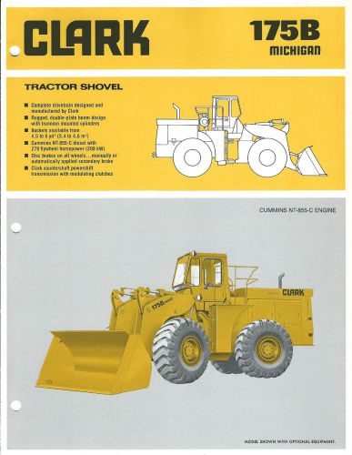 Equipment Brochure - Clark - Michigan 175B Loader Cummins Engine c1980 (E3096)