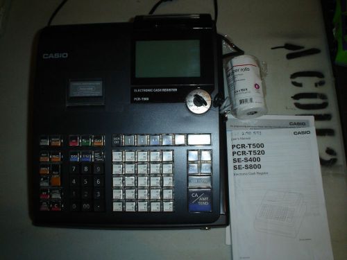 CASIO PCR-T500 CASH REGISTER GOOD CONDITION MANUAL KEYS EXTRA PAPER USED 1 YEAR