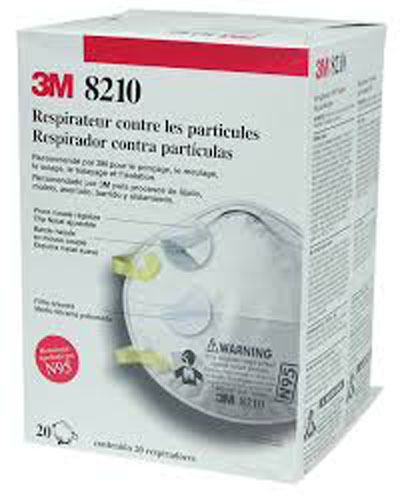 3M N95 8210 MASK. A set of 2 Cartons consisting, a total of 320 masks