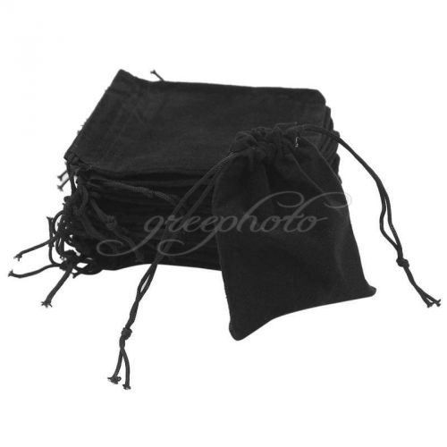 75X Black Velvet Drawstring Jewelry Gift Bags Pouches For Gifts/Jewelry Packing