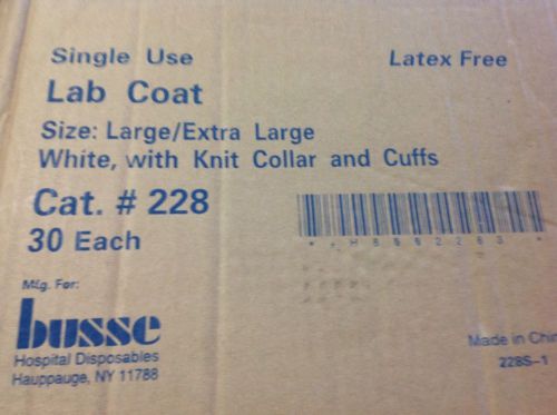 Buesse  228- lab coat ~x-large~white disposable~by, busse hospital~box of 30 for sale