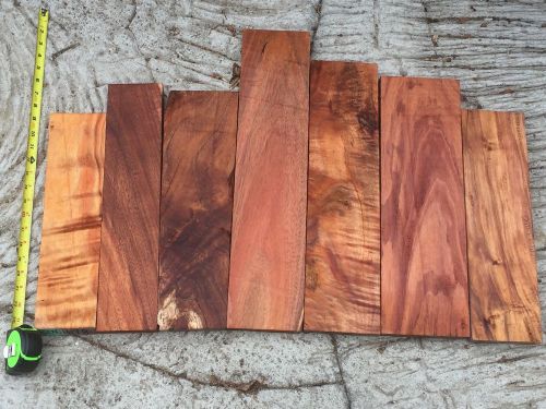 Curly hawaiian koa 7 pieces 14-21&#034;x3-6x1 for fine woodworking for sale
