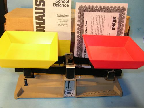 OHAUS Model 1200 SCHOOL BALANCE SCALE w/ All Papers...but no weights