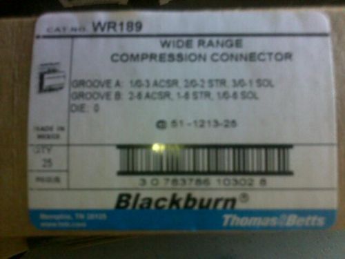 Lot of 25 Blackburn WR189 H-tap compression connectors, New surplus, FREE SHIP!
