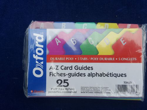 Oxford A-Z Index card dividers durable poly colors