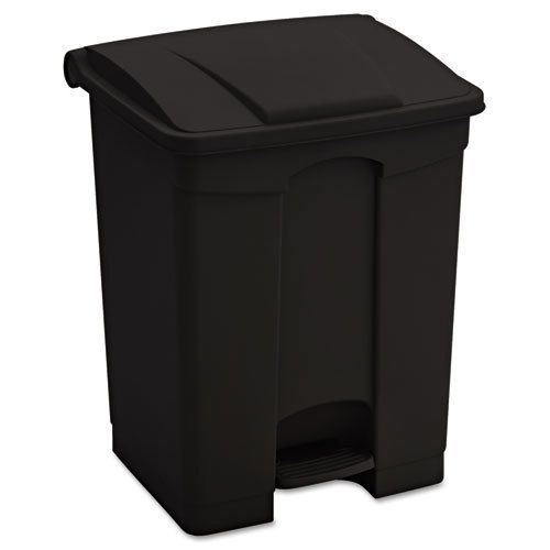 Safco Large Capacity Plastic Step-On Receptacle, 17gal, Black