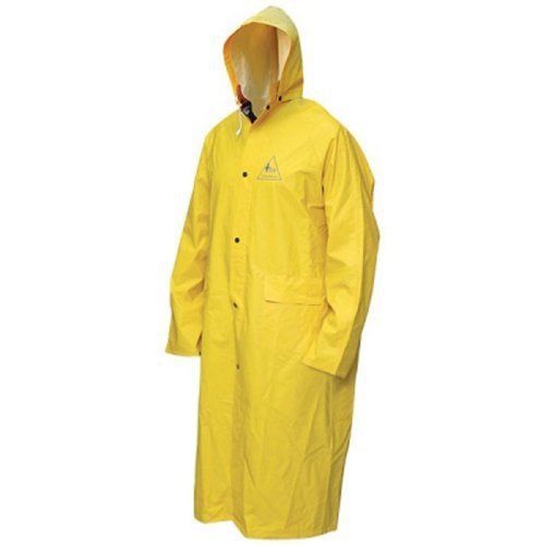 Bob dale 95-1-901frc-l flame resistant pvc polyester long raincoat, large, yello for sale