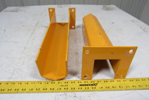 18&#034; tall 4 bolt pallet rack frame protector yellow teardrop lot of 2 for sale