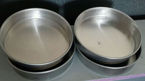 4 Straight-Side Aluminum 7&#034; Pizza Pans 1.5 inch deep pan slightly used Mini