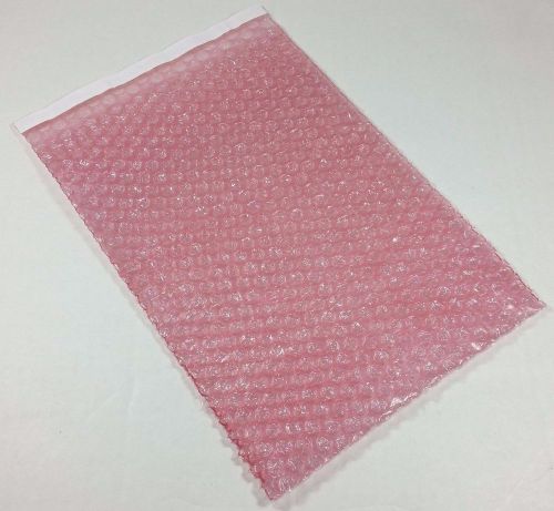 Pack of 10 anti-static pink self seal bubble out pouches wrap bags 8 x 11 1/2&#034; for sale