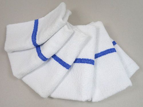 5 DOZEN NEW BLUE STRIPED BAR TOWELS BAR MOPS 100% COTTON 16X19 32oz GA TOWELS