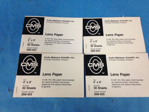 Vintage CMS Curtin Matheson Lens Paper 268-425, 4&#034; x 6&#034; Lot of 4 Booklets