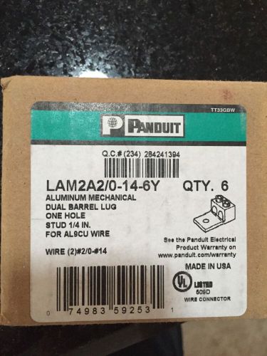 Panduit Lam2A2/0-14-6Y Terminal Mechanical 0.25 Inch Screw (box of 6)