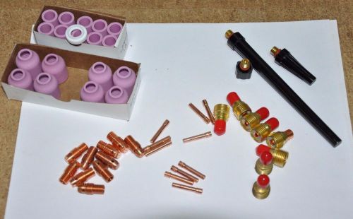 50 piece accessory kit for size 9 or 20 torches (13N), standard and gas lens