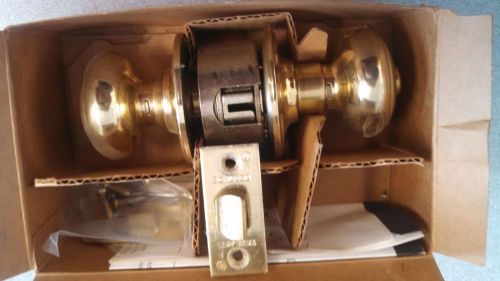Locksmith schlage a40s-geo-us 3 605 polished brass privacy set nos for sale