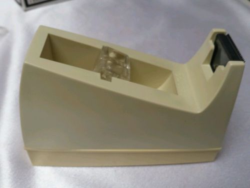 Tape dispenser desk type weighted new in box beige color for sale