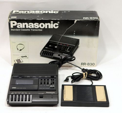 Panasonic RR-830 Dictation Machine With Foot Pedal Standard Cassette Tape