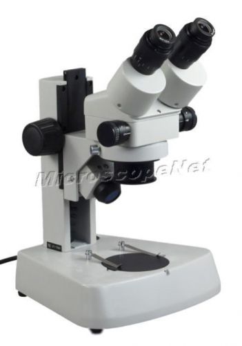 7x-45x binocular stereo zoom microscope large base upper lower halogen lights for sale