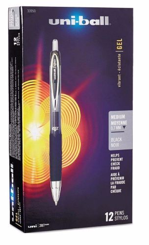 Brand nib 12 (twelve) uni-ball 207 retractable gel pens, black, medium point for sale