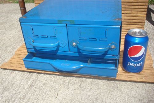 Unique small 3 drawer &#034;equipto&#034; cabinet..beautiful blue.!! for sale