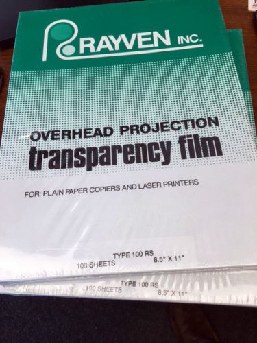 2 Rayven Overhead Transparency Film for Copiers and Printers 100 ea -- SEALED!