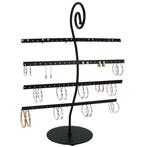 40 Pair Wire Earring Black Display Stand Countertop