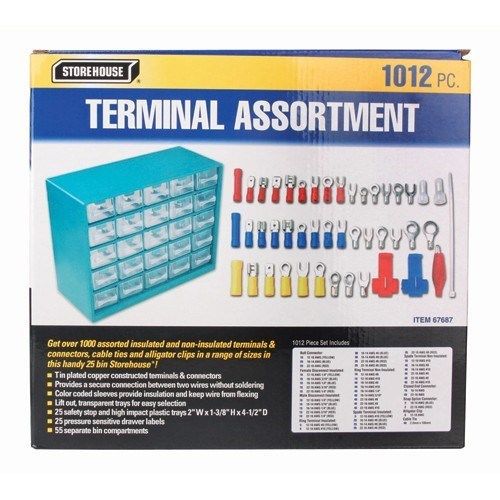 1012 ELECTRICAL SOLDERLESS TERMINAL WIRE CONNECTOR CRIMP TOOL ASSORTMENT KIT