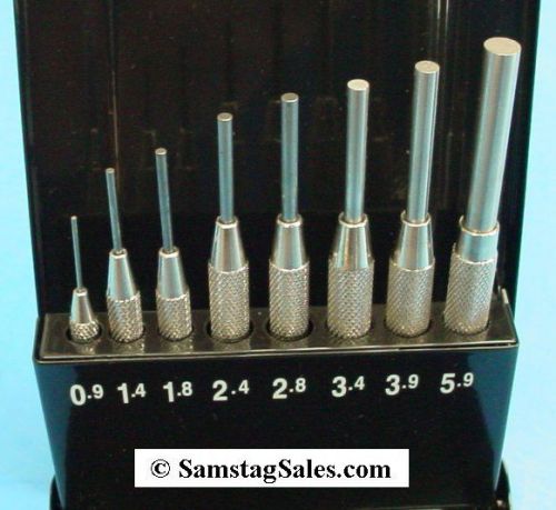 Gedore Germany 8 Piece Small Metric Pin Punch Set with Metal Case