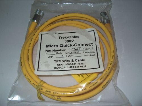 TREX-ONICS TPC MICRO QUICK CONNECT CABLE 67426N 6&#039; LONG 4 POLE **NEW**