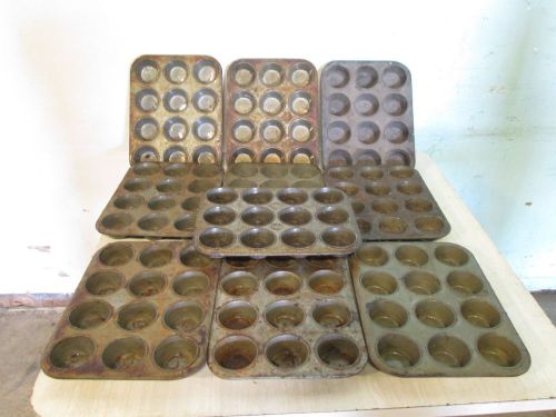 Lot of (10) &#034;ekco&#034; heavy duty commercial standard muffins/cup cakes baking pans for sale