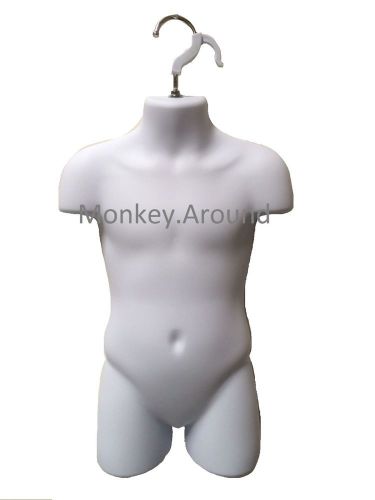 +1 Hanger 1 Child White MANNEQUIN Torso Form Display Girl Dress Boy Shirt Pants