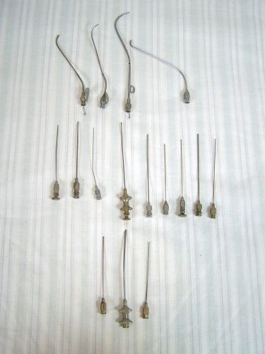 LOT OF 16 NEEDLES AND EXTRACTORS FOR GLASS SYRGINE MEDICAL SURGICAL VINTAGE YALE