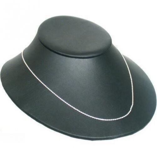 Black Faux Leather Necklace Bust Display