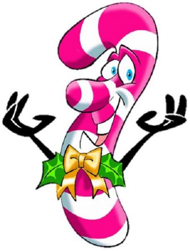 30 Custom Cartoon Candy Cane Personalized Address Labels
