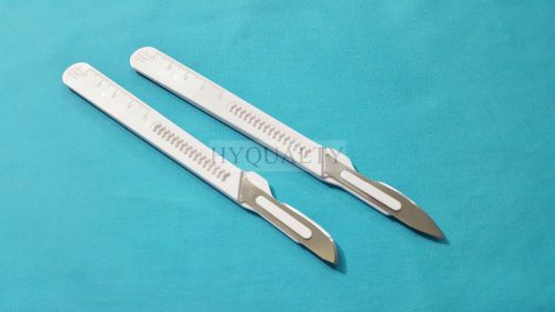2 ASSORTED DISPOSABLE STERILE SURGICAL SCALPELS #20 #23 PLASTIC GRADUATED HANDLE